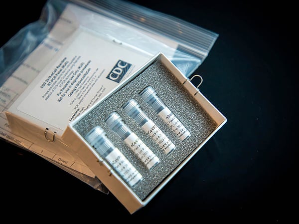 This undated photo provided by U.S. Centers for Disease Control and Prevention shows CDC's laboratory test kit for the new coronavirus.