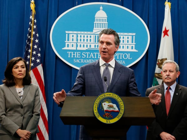 In the aftermath of the first California resident to die from the coronavirus, California Gov. Gavin Newsom declared a statewide emergency to deal with the virus, at a Capitol news conference in Sacramento, Calif., Wednesday, March 4, 2020.