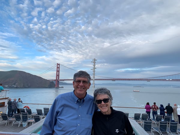 David and Denise Morse on their first day on the Grand Princess cruise ship, before the announcement of the COVID-19 cases on board.