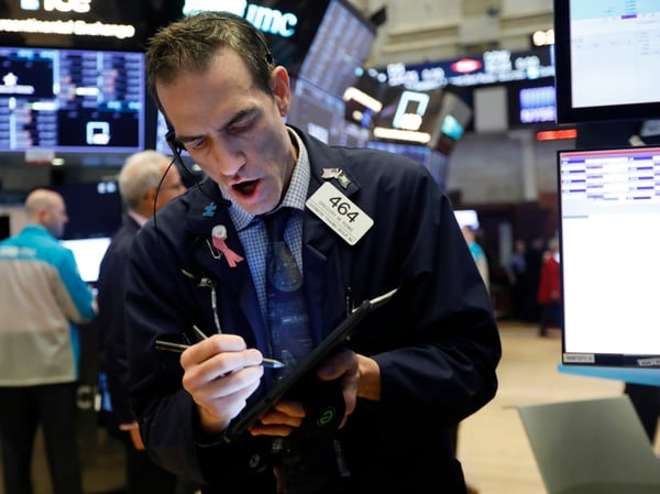 Trader Gregory Rowe works on the floor of the New York Stock Exchange, Tuesday, March 10, 2020. Stocks, Treasury yields and oil are clawing back some of the plunge they took a day before, when the S&P 500 had its worst drop in more than a decade.