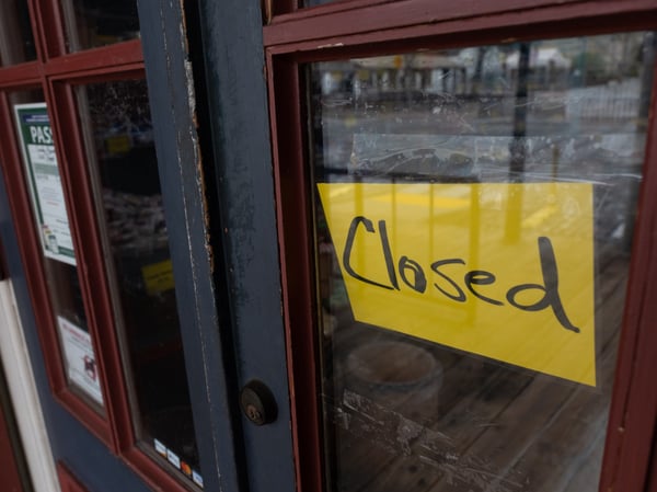 A salt-water taffy store is closed in Old Sacramento on Wednesday, March 18, 2020.