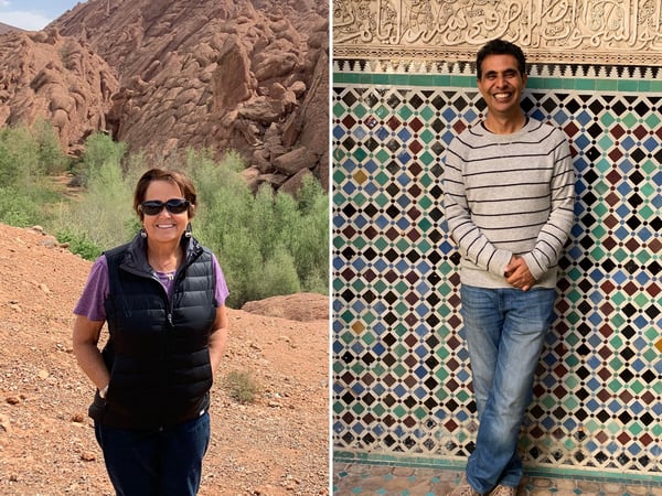 Nina Gordon (left) and Fattah Abou (right) in Morocco.
