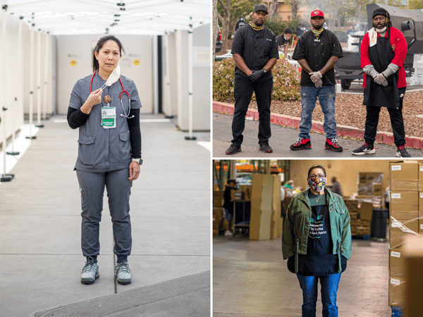 Photographer Kevin Fiscus has been taking portraits of local heroes in the fight against COVID-19, including respiratory therapist Micheline Manapul, chefs Mike Harris, Wilis Webster and Berry Accius and SCUSD Food Service Assistant Gina Garcia.