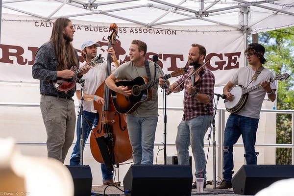 Muddy Mountain West performing at the California Bluegrass Society's 2025 Father's Day Festival in Grass Valley. Photo by David K. Cupp