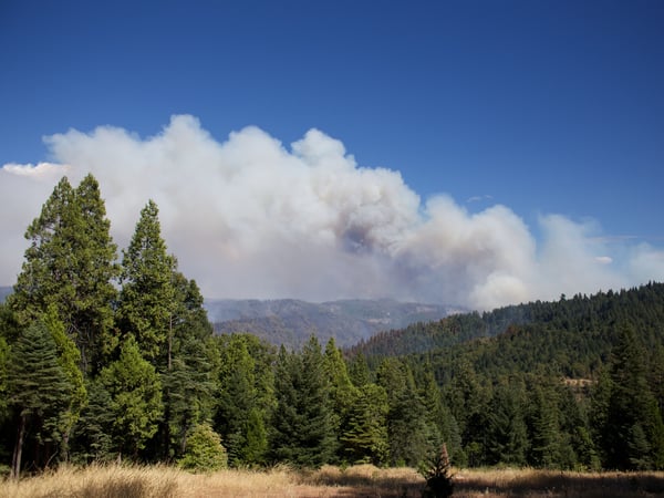 The King Fire continued to grow Wednesday, September 17, 2014, with additional evacuations ordered. This view is from Pollock Pines looking northeast.