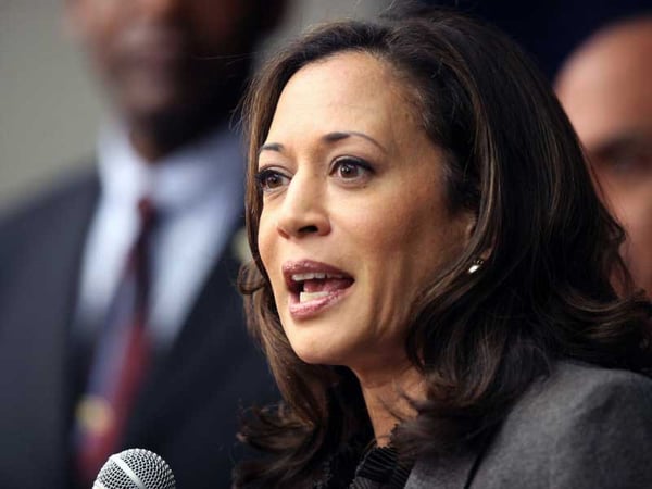 In this Nov. 16, 2012 file photo, California Attorney General Kamala Harris speaks during a news conference in Los Angeles. 