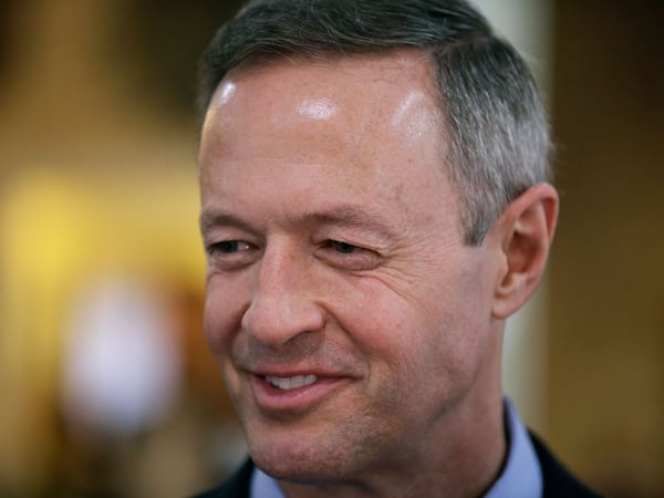 Former Maryland Gov. Martin O'Malley speaks to local residents during a fundraiser for state Rep. Scott Ourth, D-Ackworth, Thursday, April 9, 2015, in Indianola, Iowa. 