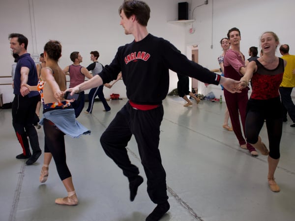 Sacramento Ballet dancers rehearse for an event.