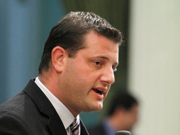 FILE - In this July 5, 2012 file photo, then-California Assemblyman, now-Rep. David Valadao, R-Calif., speaks in Sacramento, Calif. 