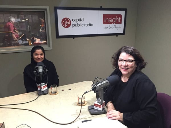 Ziba and Deborah Ortiz from Open Doors in the Insight Studio. 