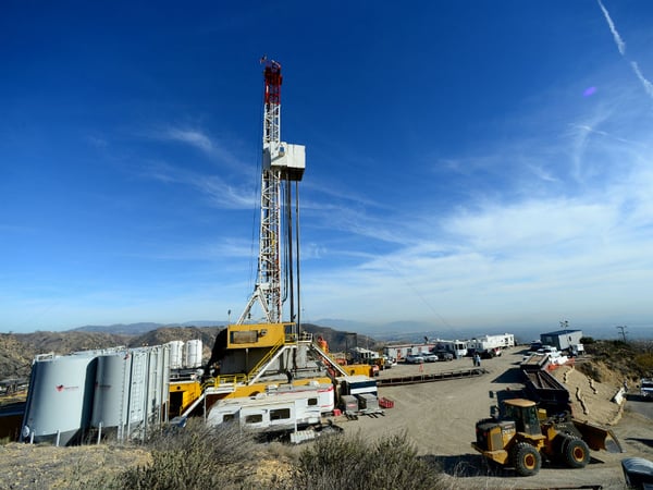 Crews from SoCalGas and outside experts work on a relief well at the Aliso Canyon facility above the Porter Ranch area of Los Angeles, Wednesday, Dec. 9. 2015. 