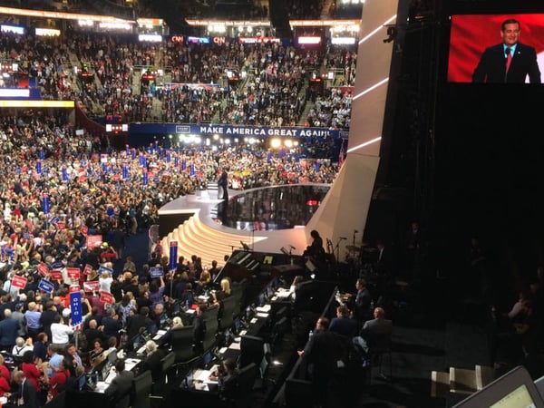 Texas Senator Ted Cruz was greeted with some of the most sustained cheering of the night, but when he left the stage without endorsing Donald Trump, some members of the California delegation were outraged. 