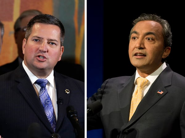 Sacramento County Sheriff Scott Jones (left), a Republican, is running against incumbent Rep. Ami Bera (right), a Democrat, for the 7th Congressional District seat.
