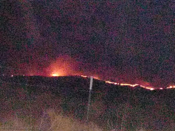 The Preacher Fire burns south of Gardnerville, NV. Bureau of Land Management says the fire was caused by lightning.