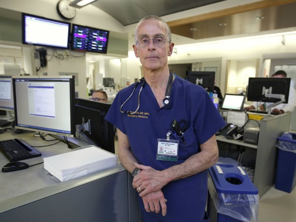 Dr. Garen Wintemute, an emergency room physician at the University of California, Davis, Medical Center, poses for a photo at the hospital in Sacramento, Calif., on Thursday, March 9, 2017.