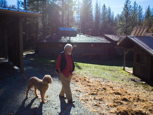 Poet Gary Snyder in his Nevada City, California, home.