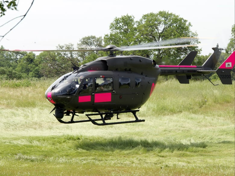 A UH-72 Lakota helicopter, similar to ones used in a California National Guard training in Sacramento this week.