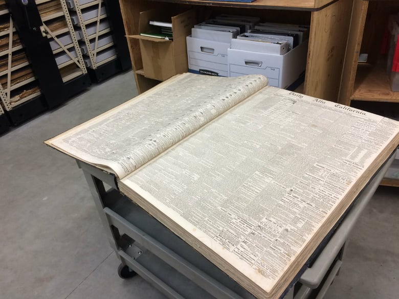 The California State Library has thousands of old newspapers dating back to 1846. 