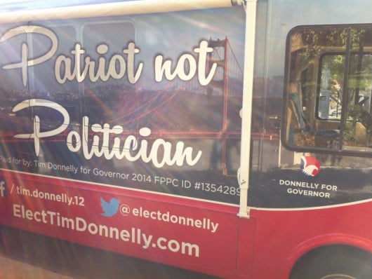 Assem.Tim Donnelly's campaign bus in November, 2013.