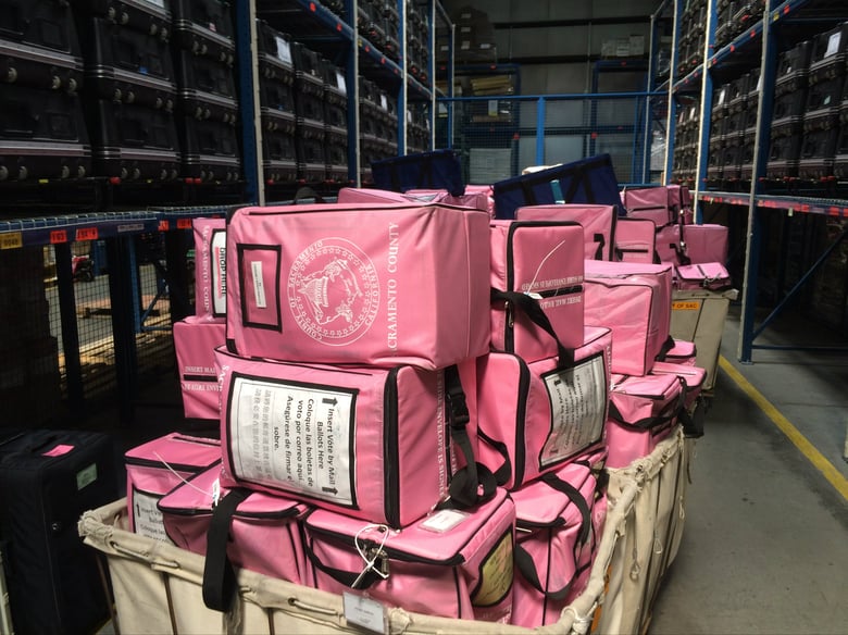 The Sacramento County Registrar of Voters office estimates about 100,000 unaccounted vote-by-mail ballots in these bins and 235,000 overall.