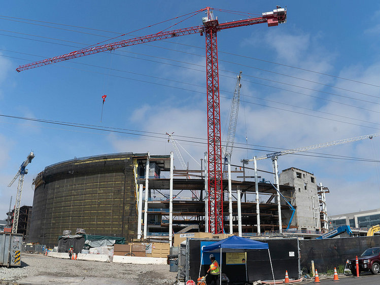 A new arena for the Golden State Warriors is under construction in San Francisco.