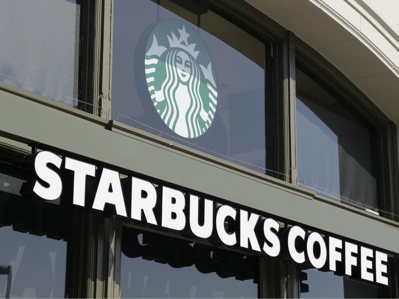 This April 6, 2012 file photo shows a Starbucks store on the Embarcadero in San Francisco. 
