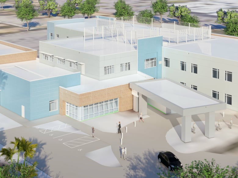 A rendering of the $60 million, 40-bed UC Davis rehabilitation hospital for stroke and brain trauma victims to be built at Aggie Square.