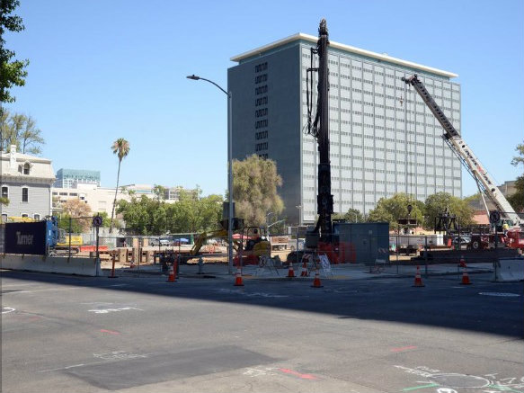 Construction has started on a 20-story office building in downtown Sacramento. It will replace the Resources Building near 9th and O streets.
