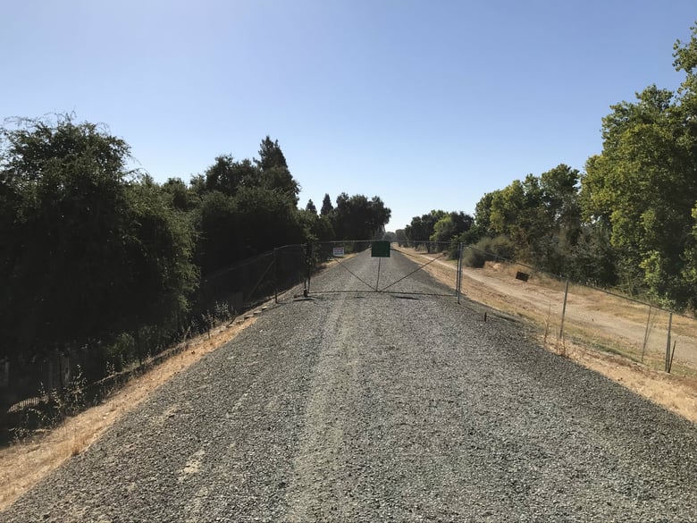 Since the levee is technically private property some owners have put up gates to slow down bike or vehicle traffic.