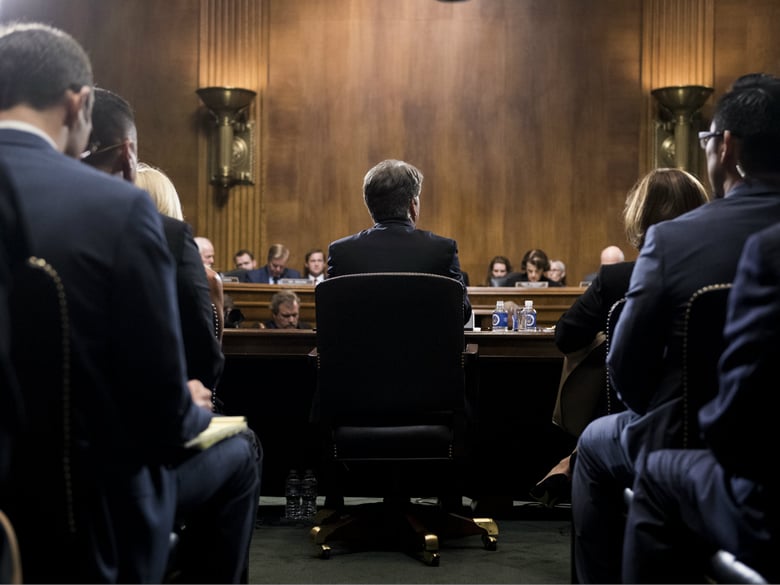 Supreme Court nominee Brett Kavanaugh testifies before the Senate Judiciary Committee on Capitol Hill in Washington, Thursday, Sept. 27, 2018.