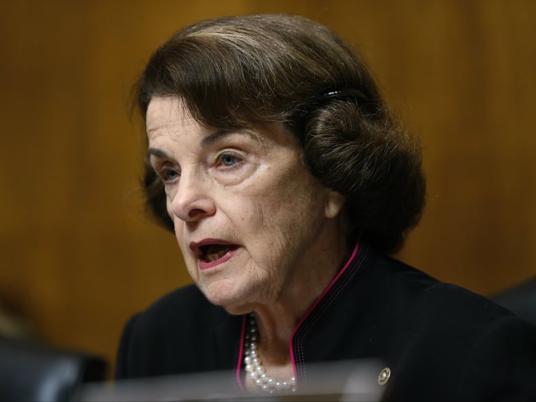 Ranking member Sen. Dianne Feinstein, D-Calif., talks as Christine Blasey Ford testifies before the Senate Judiciary Committee.