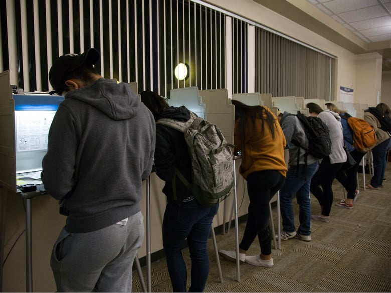 Some voters waited hours to vote with provisional ballots at Modoc Hall on the Sacramento State campus.