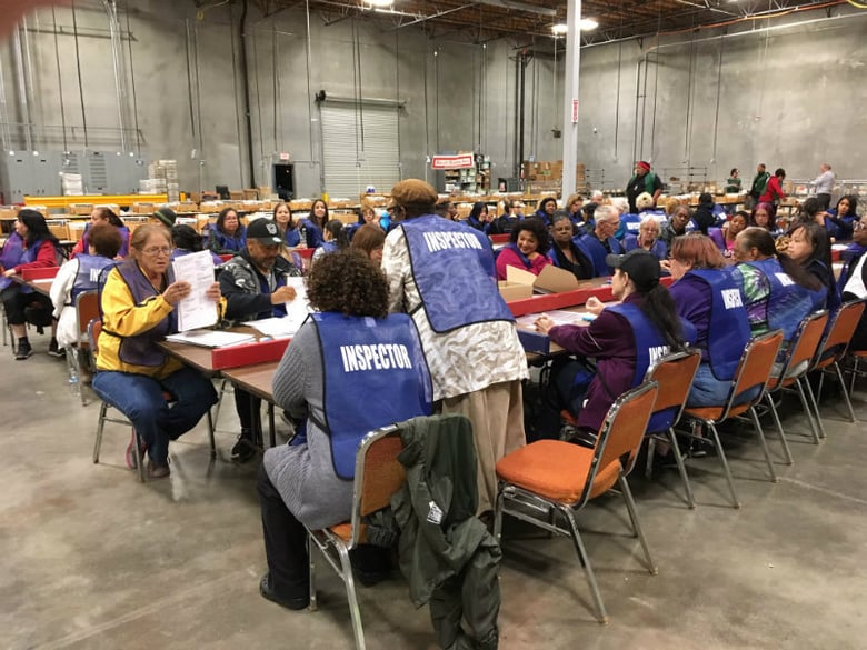 San Joaquin County poll workers count votes.