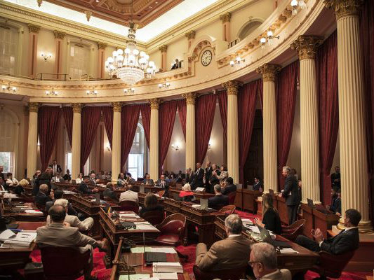 California Senate chamber, August 6, 2018. California Senate chamber, August 6, 2018.