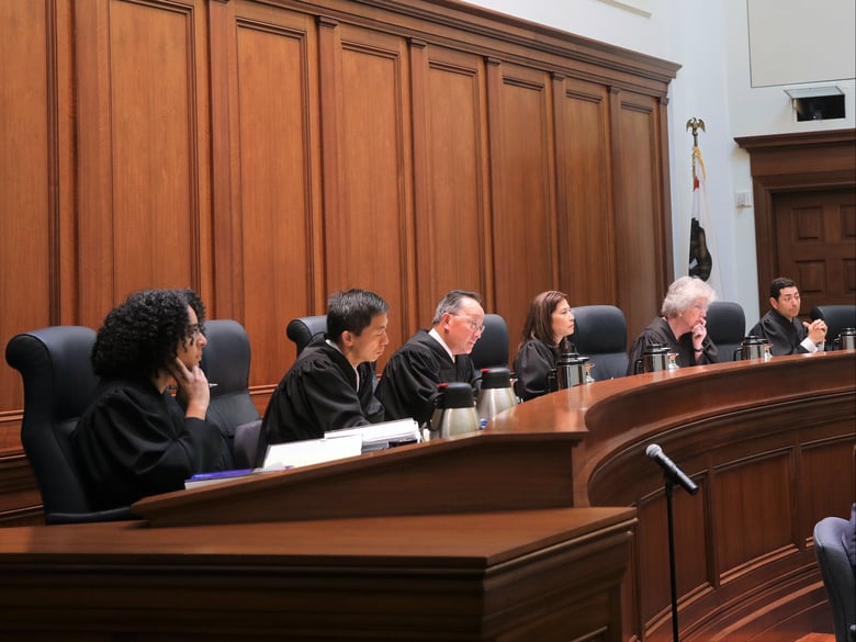 California Supreme Court justices in San Francisco. Courtesy of Judicial Council of California.