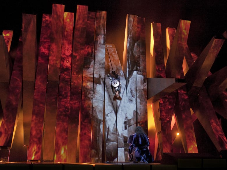 The Act 3 finale of Wagner’s “Die Walküre” with Wotan and the sleeping Brünnhilde. Photo: Ken Howard/Met Opera