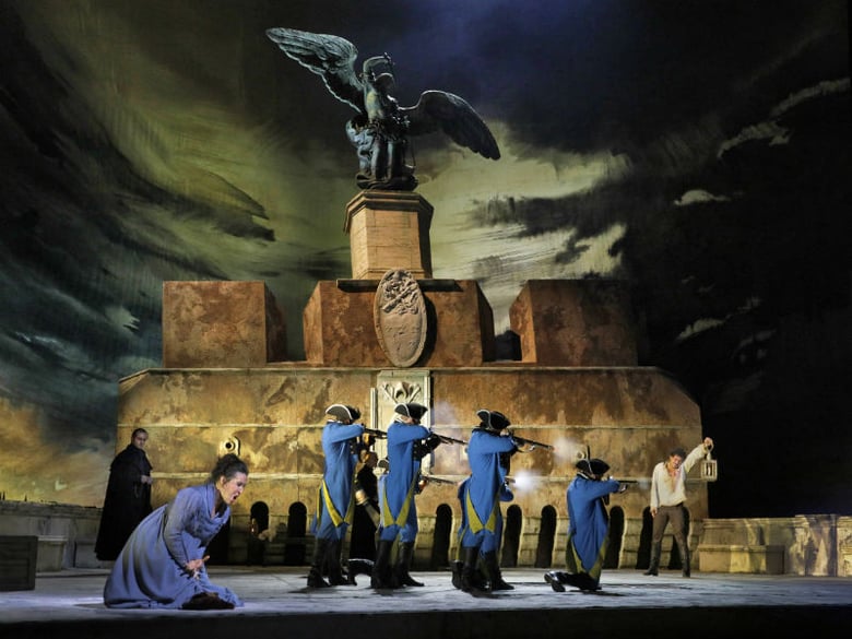 A scene from Act III of Puccini's "Tosca." Photo: Ken Howard/Met Opera