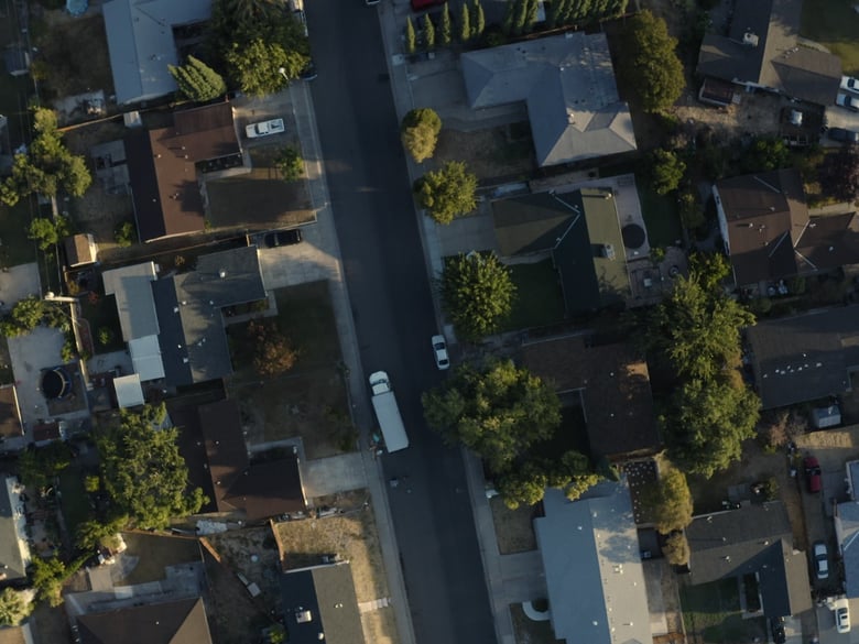 An aerial view of the Meadowview neighborhood of South Sacramento.