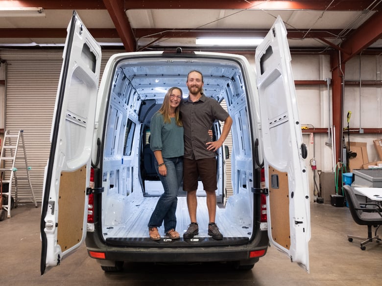Calder Phillips and Jenn McAmis at West Coast Adventure Vehicles in Oroville, CA