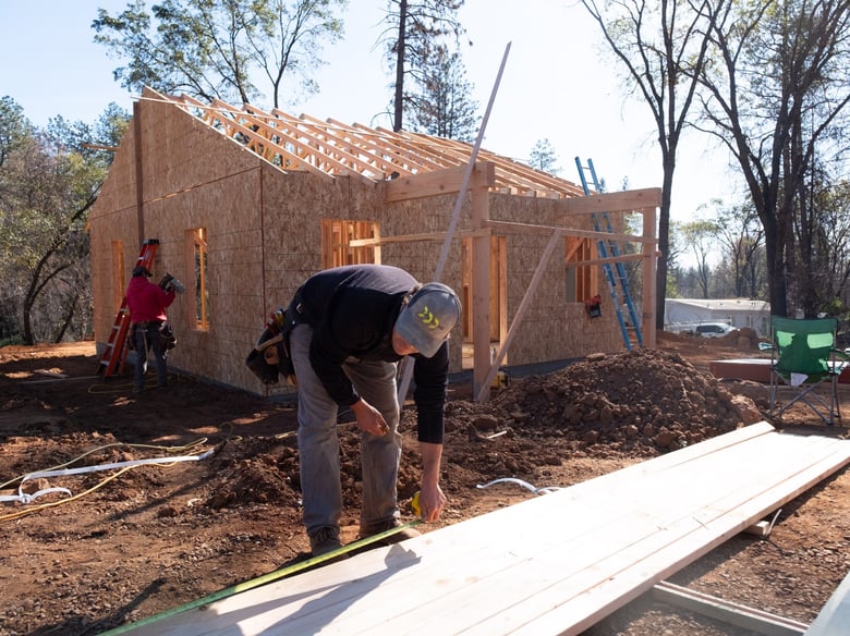 A home on Sawmill Road in Paradise, is being rebuilt after being destroyed in the Camp Fire.