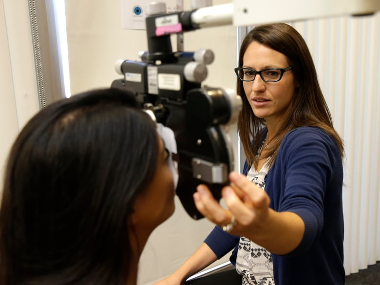 In this photo taken Oct. 6, 2014, in World Sight Day, Vision Service Plan, the nations largest vision care company hosted a week long program of free eye exams and brand-new glasses at its mobile clinics and at the VSP headquarters in Rancho Cordova.
