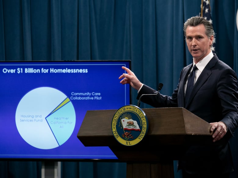 Gov. Gavin Newsom, answering questions on his 2020-21 state budget on January 10, 2020, told reporters: ““You want to know who’s the homeless czar? I’m the homeless czar in the state of California.”