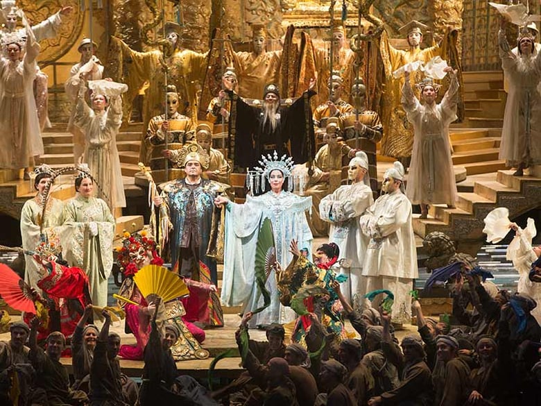 A scene from Puccini's Turandot. Photo by Marty Sohl/Metropolitan Opera