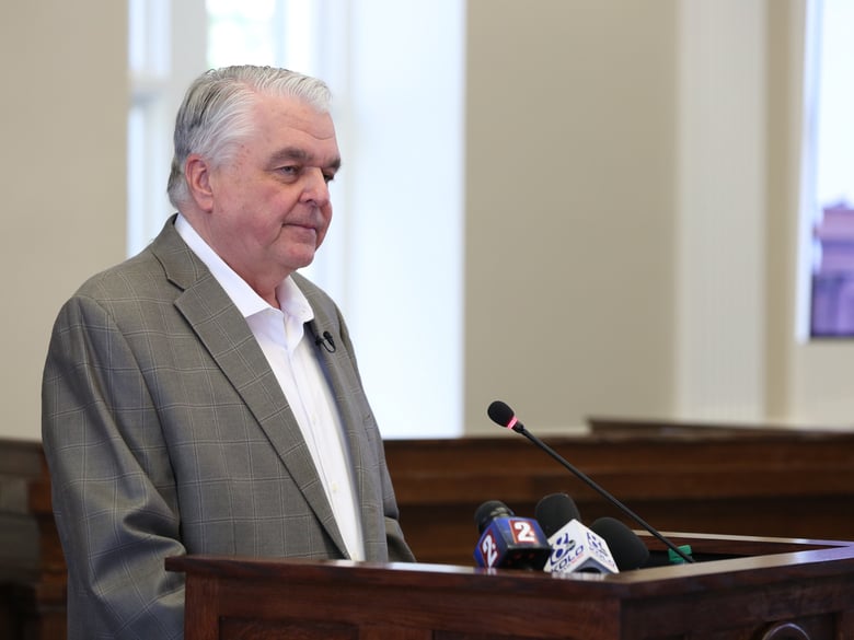 Nevada Gov. Steve Sisolak at the State Capitol in Carson City yesterday.