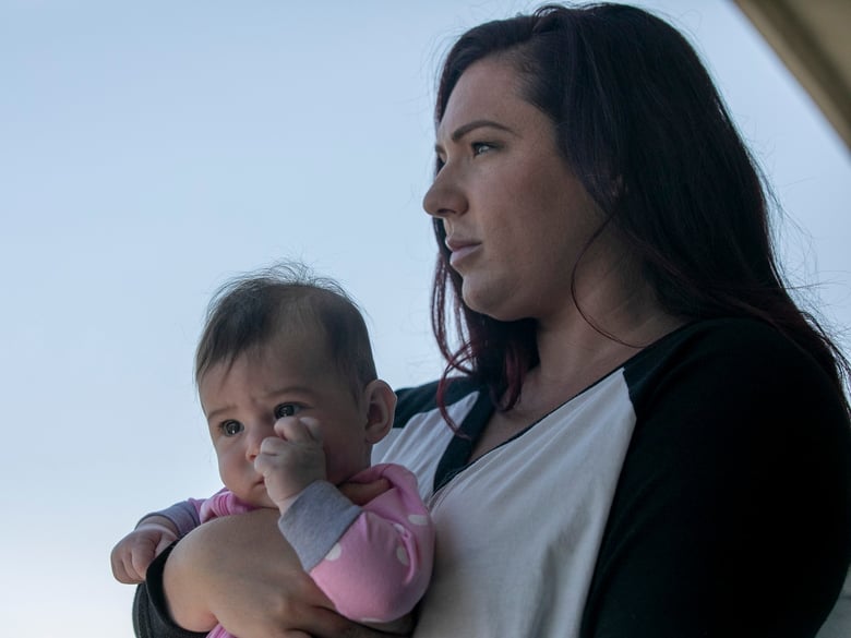 Jessica Gallup and her 5-month-old daughter Sunny on the balcony of their apartment in South San Francisco on August 6, 2020.