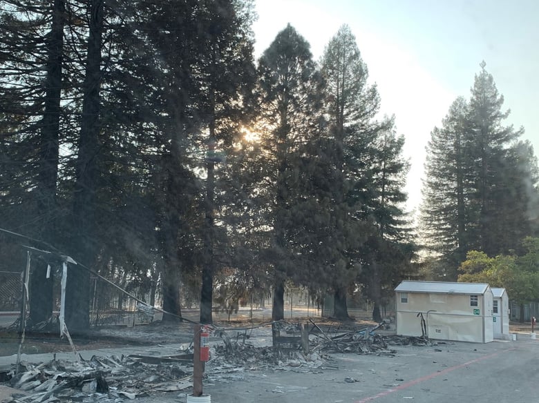The Glass Fire destroyed four tiny homes at Los Guilicos Village and damaged another two.