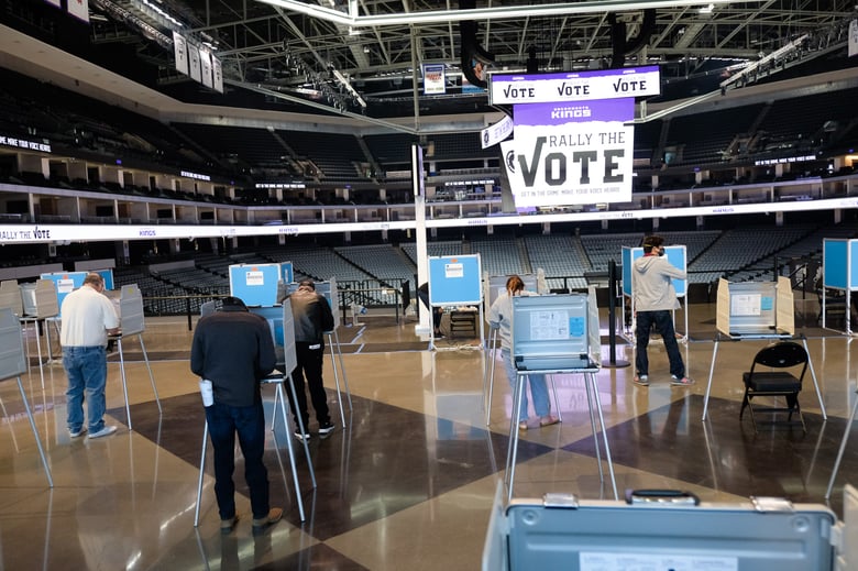 Golden1 Center is a polling place for the 2020 general election, Tuesday, Nov. 3, 2020.