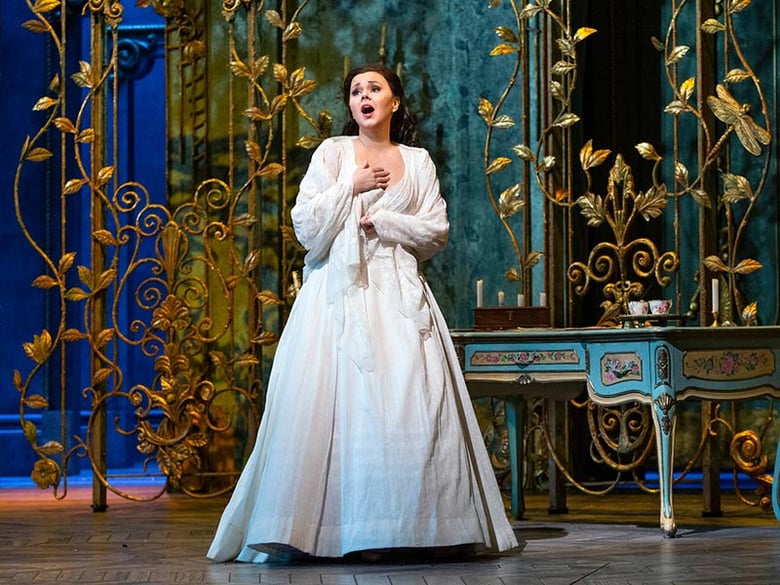 Aleksandra Kurzak as Violetta in Verdi's "La Traviata." Photo: Marty Sohl/Met Opera