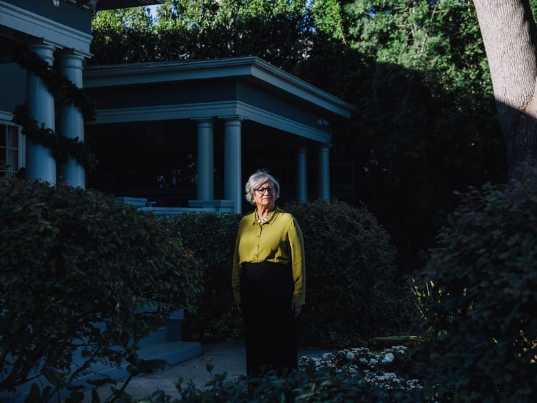 Mary Nichols, who has been chairwoman of the California Air Resources Board since 2007, poses for a portrait outside her home in Los Angeles on Dec. 15, 2020.
