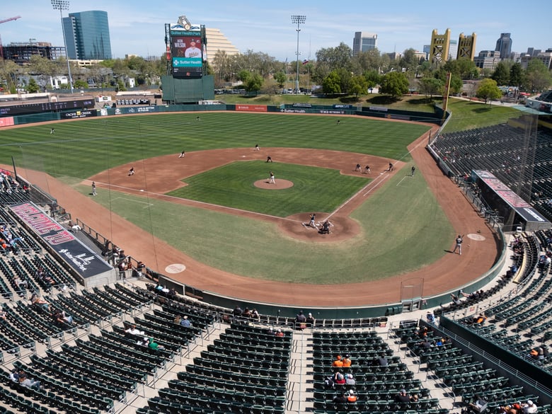 Sutter Health Park requires masks and social distance, Wednesday, April 7, 2021.